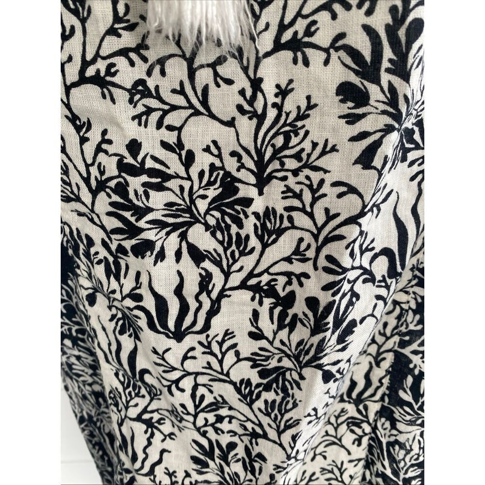 Martha Stewart Kaftan Dress Beach Cover-Up Size S Black & White Linen Blend - Picture 4 of 12